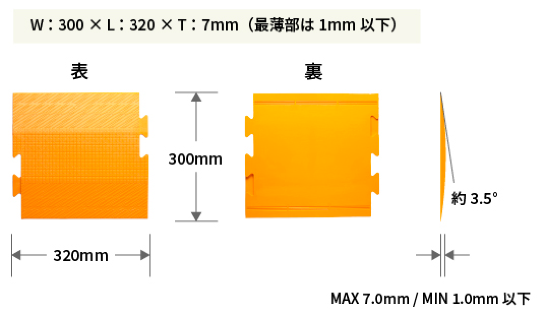 「歩導くんガイドウェイ長さ調整用」寸法画像